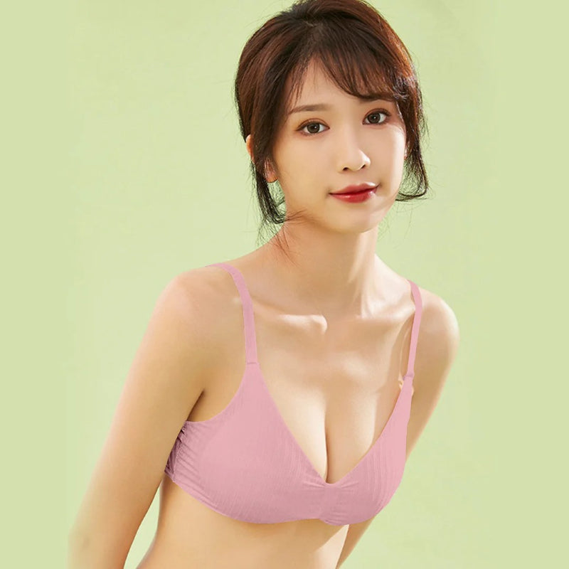 V Cup Light Padded Korean Style Women’s Cotton Seamless Bra